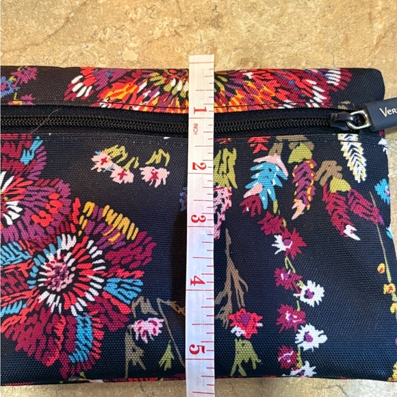 Vera Bradley Cosmetic Bag in Black and Red with Floral Design - Picture 6 of 6
